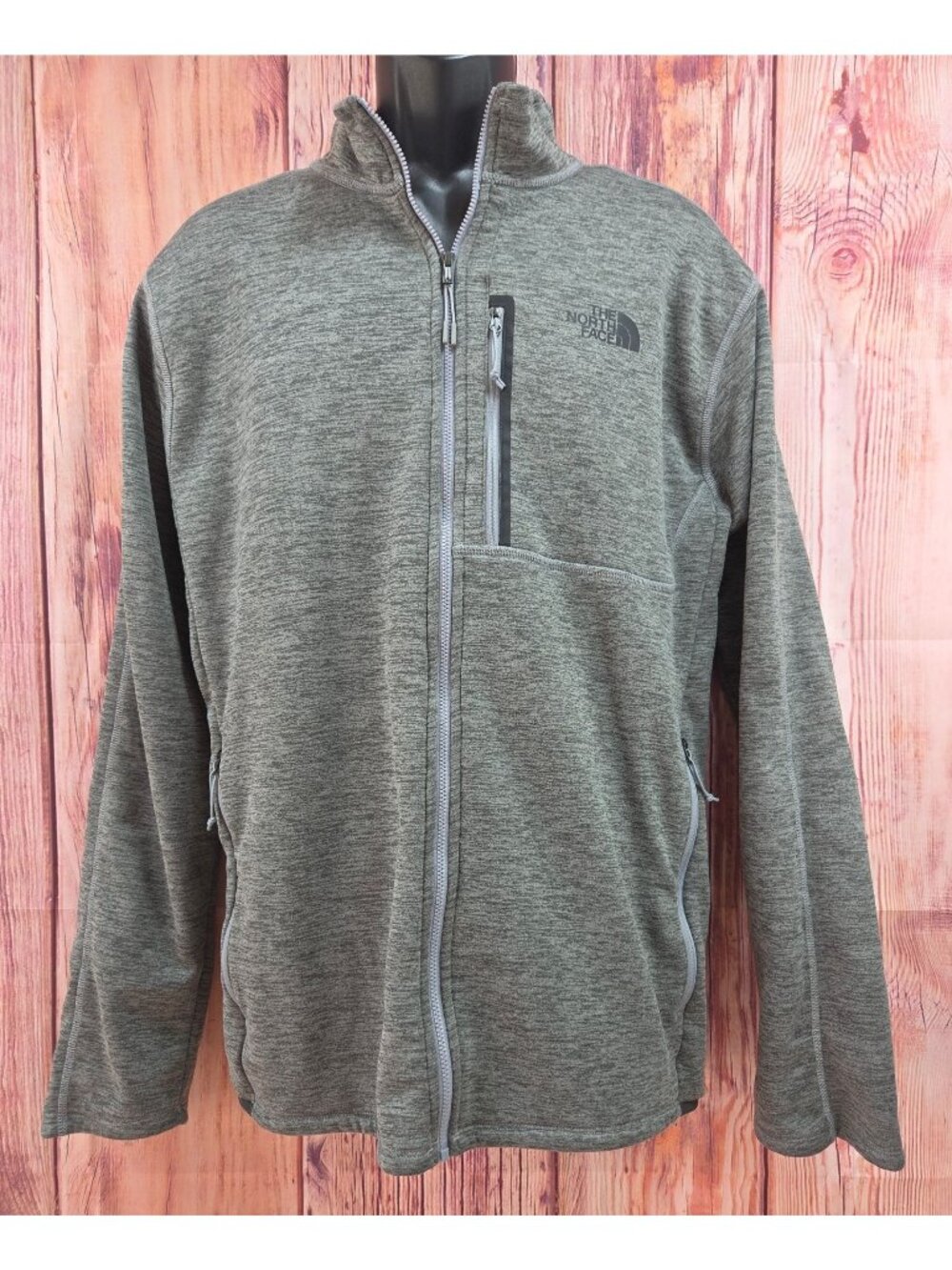 The North Face Mens Heather Gray Full Zip Fleece Jacket XL